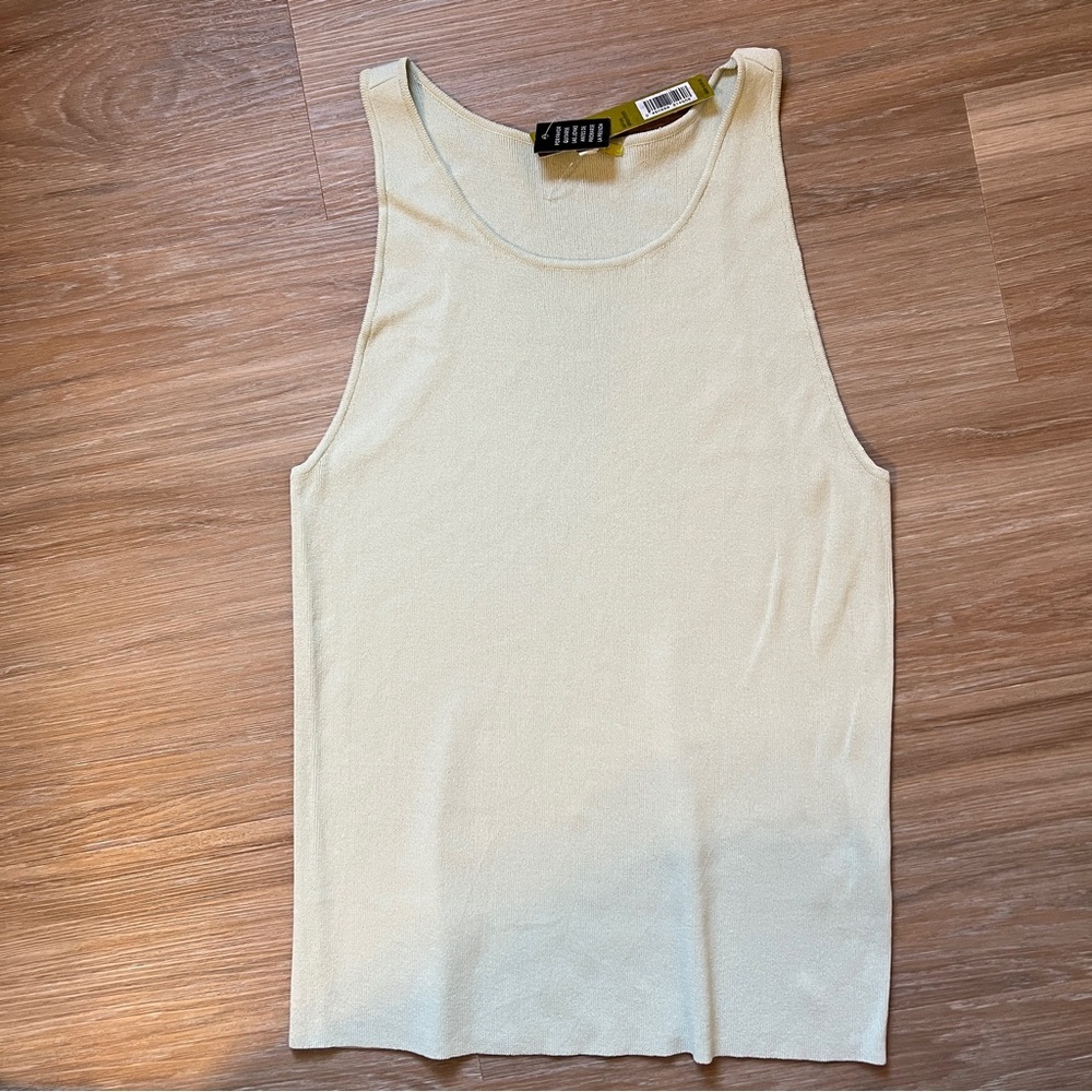 Gianni Bini Light Green Knit Top mint tank nwt l spring racerback